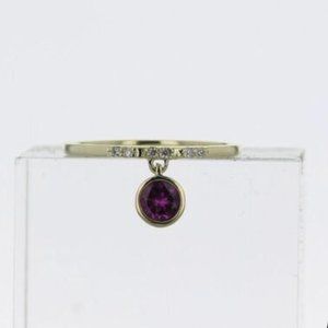 Purple Garnet and Diamond Ring